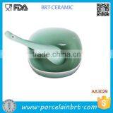 Oriental Shining Green Glazed Ceramic Square Dinner Bowl