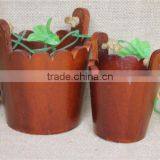 Natural Small Round Wooden Craft Bucket for Kids thumbnail-5