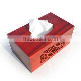 Imported High-Grade Pine Hollow Carved Flowers Napkin Box, Wooden Copper Buckle Chinese Style Tissue Box thumbnail-4