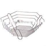 Vintage Metal Wrought Iron Leaf Ivy Wire Flower Basket Fruit Basket With Chrome Plated thumbnail-1