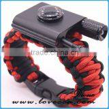 Outdoor Survival Custom Color Gear Escape Paracord Bracelet With Flint / Whistle / LED Light /Flashlight/Thermometer/Scraper thumbnail-4