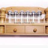 Functional Kitchen Bamboo Spice Rack With Glass Spice Jar