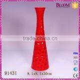 Red Glazed Ceramic Tall Vases for Wedding Centerpieces thumbnail-1