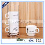 2016 New Design Ceramic Coffee Cups Set of 4pcs With Metal Rack for Sale thumbnail-4