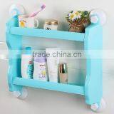 Plastic Two Layers Bathroom Storage Rack/kitchen Shelf With Strong Sucker thumbnail-1