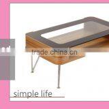 High Quality Living Room Furniture Side Modern Wooden Glass Coffee Table thumbnail-5