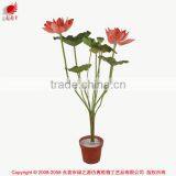 Nearly Nature Artificial 2 Flower Group of Lotus in Pot Bonsai Plant for Indoor Decoration thumbnail-2