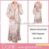 Fashionable Ladies Three Pieces Skirt Sets for Women Blouses for Church thumbnail-1