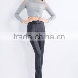 Best Selling Girl Warm Black PU Leather Pants Winter Trousers Customized thumbnail-2