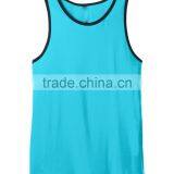 Contrast Piping 100% Cotton Mens Tank Top thumbnail-2