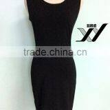 Cheapsale China Supplier Summer Ladies Solid Black Fancy Casual Fashion Skinny Dresses thumbnail-1