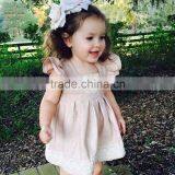 Summer Flutter Sleeve Baby Girl Clothes 2017 Baby Girl Party Dress Children Frocks Designs thumbnail-2