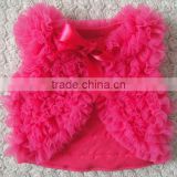 2014 wholesale sweet girls Hot pink chiffon ruffle shawls