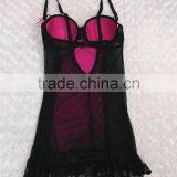 Factory Hot Sale Sexy Black Lace Trim With Transparent Back Babydoll Sexy Lingerie Night Wear thumbnail-2