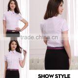Women's Short Sleeve Formal Shirt of Pink (DSHL050) thumbnail-2