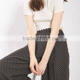 New Arrival Womens High Rise Polka Dot Wide Leg Cropped Slacks thumbnail-2