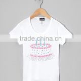 New Summer White Girl T Shirt With Birthday Cake Short Sleeve Casual Little Girls Tops Fancy Kids Clothing GT90423-12