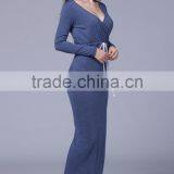 Fashion Split Skirt Hem Long Sleeve Military Wind Knitwear Women Dress 2017 thumbnail-3