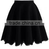 2016 Guangzhou Shandao Supplier Summer High Fashion Hot Selling Casual Short A Line Ruffle Black Cotton Skirt For Women thumbnail-2