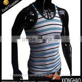 OEM Soft Cotton Stripe Tight Weight Lifting Singlet thumbnail-1