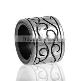 304 Stainless Steel Spacer Beads Cylinder Antique Silver Wave