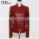 2015 Washed Women PU Leather Jacket