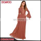 Fashion Smart Women Fashion Hollow Out Casual Long Dress Ladies Long Sleeve Maxi Dress thumbnail-2