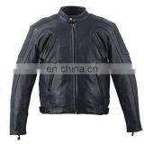 HMB-0458A LEATHER JACKETS MOTORBIKE COATS BLACK BIKER STYLE