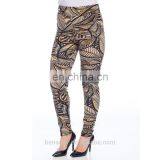 High Quality Custom Made Jogging Pants Retro Leaves Print Legging