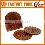 Cheap Logo Custom Embossed Leather Coaster thumbnail-3