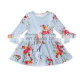 High Quality Baby Girl Cotton Sets Floral Top And Pink Trousers Ruffle Back To School Kids Girl Outfits thumbnail-3