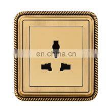 Type 86 Universal 3 Pin Wall Socket With Switch 16A Copper Wire Drawing Panel Sockets And Switches Electrical With LED Light thumbnail-2