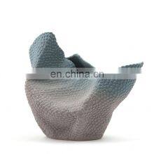 New Style Irregular Surface Folds Gradient Color Living Room Decor Ceramic Vase thumbnail-2