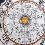 Indian Cotton Table Cloth Black Zodiac Horoscope Printed Dinning Table Cloth Vintage Wall Hanging Throw Bed Sheet Cover TC5 thumbnail-3