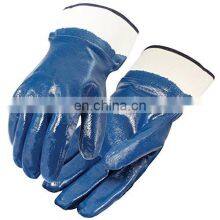 Blue Nitrile Gloves Oil Proof Chemical Resistance Nitrile Coated Safety Cuff Jersey Liner Work Gloves Safety Gloves for Work thumbnail-1