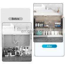 Under Sink Kitchen Rack Expandable Cabinet Shelf Organizer Rack With Removable Panels for Kitchen Bathroom Storage 2-Tier thumbnail-4