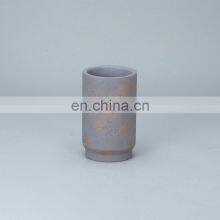 Grey Round Cement Home Decoration Accessories Golden Pattern Concrete Bathroom Sets thumbnail-4