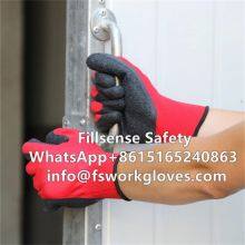 EN388 3142X 13 Gauge Polyester Liner Crinkle Dipped Latex Palm Gloves thumbnail-2