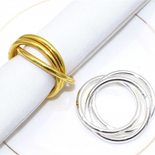 Fast Shipping Gold Silver Colored Napkin Ring For Wedding Table Decoration thumbnail-1