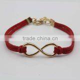 Fashion Custom Men Braided Bracelet Single Wrap Gold 8 Infinity Leather Bracelet Men thumbnail-2