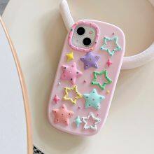 Rainbow 3D Star Silicone Mobile Phone Case For IPhone 15 14 13 12 11 Pro Max Cartoon Rubber Shockproof Back Cover thumbnail-1