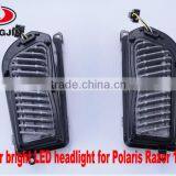 Chrome and Black Led Headlight for Polaris Razor 1000 ATV UTV thumbnail-6