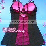 Mesh & Satin Lingerie Set, Sexy Babydolls thumbnail-6