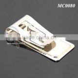Men Style Fashion Stainless Steel Metal Black Genuine Leather Money Clip thumbnail-3