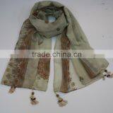 Cotton Indian Scarf With Beads Beaded Scarves thumbnail-3