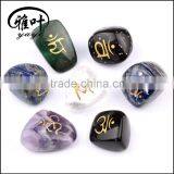 Bulk Charms Sankrit Chakra Stones Set With Rune Stones Wholesale Wiccan Pagan Druid Celtics