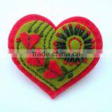 Felt Heart Applique With Green Grass Embroider for Wedding Decoration thumbnail-1