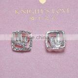 (M0289) 19mm Side Length Rhinestone Metal Embellishment,silver Plating,flat Back