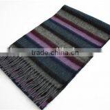 Multicolor Stripe Wool Scarf With Tassel thumbnail-1