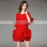 2016 Summer Flounced Relaxed New Model Girl Latest Net Dress Design for Women thumbnail-4
